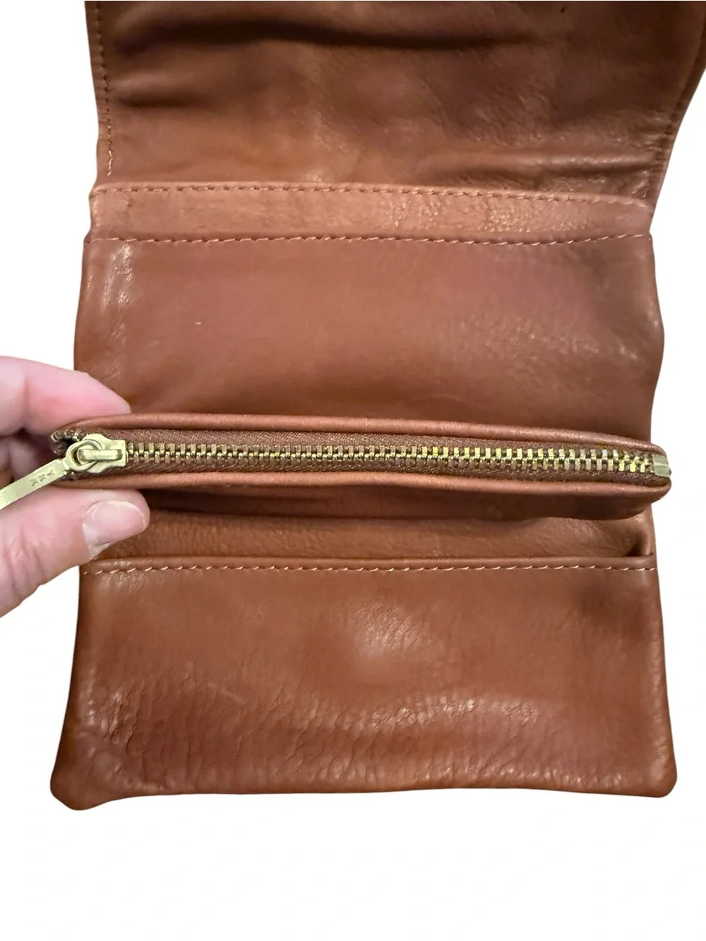 Vintage Victoria leather Classic Brown Leather Fold-Over Clutch